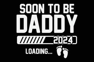 Soon To Be Daddy Est 2024 New Dad Pregnancy Father's Day Shirt Design vector