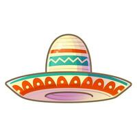 Traditional Mexican wide brimmed sombrero hat isolated on a white background. vector