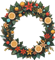 ai généré Noël couronne décoration image png