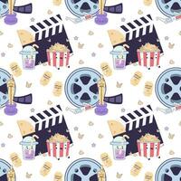 Tagged seamless movie clap pattern, oscars, movie ribbon, movie vector