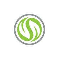 Logos of green Tree leaf ecology vector