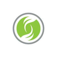 Logos of green Tree leaf ecology vector