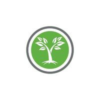 logotipos de la ecología de la hoja del árbol verde vector