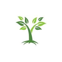 logotipos de la ecología de la hoja del árbol verde vector