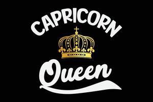 Capricorn Queen Zodiac Graphic Bday Christmas Gift Mom Wife T-Shirt Design vector