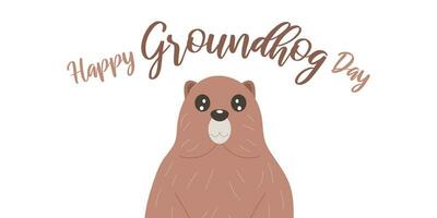 Happy Groundhog Day February 2. Holiday concept. vector