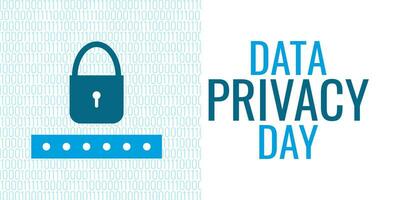 World Data Privacy day January 28 illustration. vector