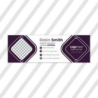 Creative business email signature template or email footer and personal social media cover vector