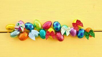 Colourful Easter Eggs. Vibrant, Festive Holiday Decorations Symbolizing Spring Celebration and Traditional Ornate Designs photo