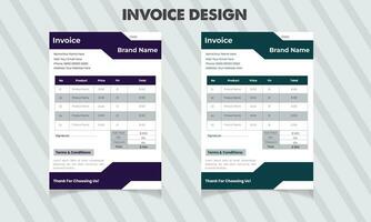 Business invoice form template. Invoicing quotes, money bills or price invoices and payment agreement design templates. vector