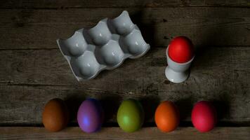 Colourful Easter Eggs. Vibrant, Festive Holiday Decorations Symbolizing Spring Celebration and Traditional Ornate Designs photo