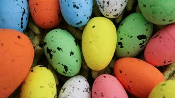 Colourful Easter Eggs. Vibrant, Festive Holiday Decorations Symbolizing Spring Celebration and Traditional Ornate Designs photo