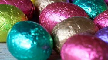 Colourful Easter Eggs. Vibrant, Festive Holiday Decorations Symbolizing Spring Celebration and Traditional Ornate Designs photo