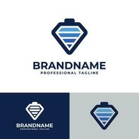 Diamond Battery Logo, suitable for business related to Diamond and Battery vector