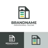 Document Battery Logo, suitable for business related to Document and Battery vector