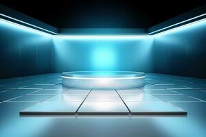 futuristic and clean stage blank center background photo