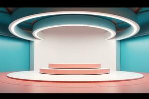 futuristic and clean stage blank center background photo