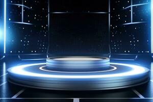 futuristic and clean stage blank center background photo