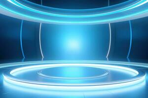 futuristic and clean stage blank center background photo