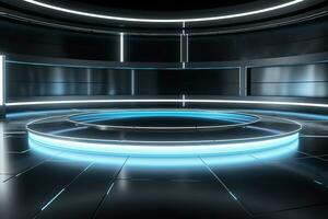 futuristic and clean stage blank center background photo