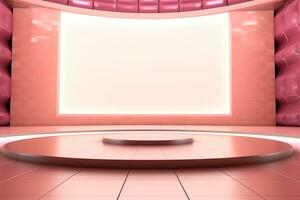 futuristic and clean stage blank center background photo