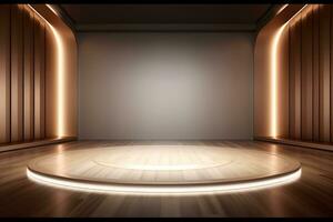 futuristic and clean stage blank center background photo