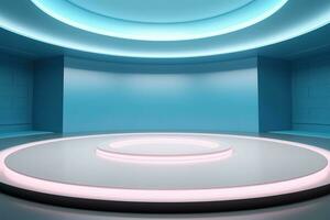 futuristic and clean stage blank center background photo