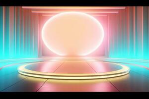 futuristic and clean stage blank center background photo