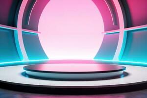 futuristic and clean stage blank center background photo