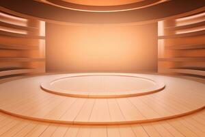 futuristic and clean stage blank center background photo