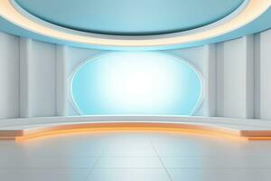 futuristic and clean stage blank center background photo