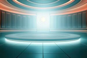 futuristic and clean stage blank center background photo