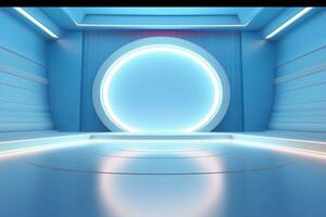 futuristic and clean stage blank center background photo