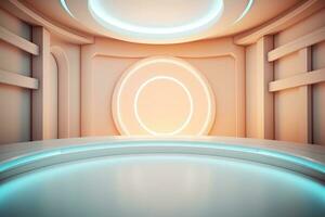 futuristic and clean stage blank center background photo