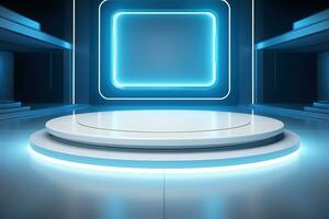 futuristic and clean stage blank center background photo