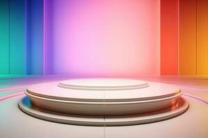 futuristic and clean stage blank center background photo