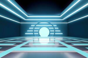 futuristic and clean stage blank center background photo