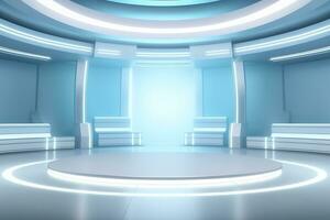 futuristic and clean stage blank center background photo