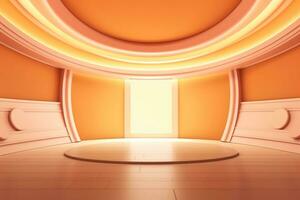 futuristic and clean stage blank center background photo