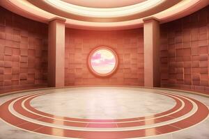 futuristic and clean stage blank center background photo