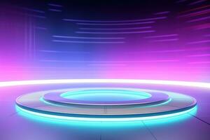 futuristic and clean stage blank center background photo