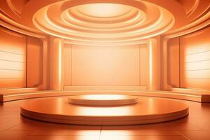 futuristic and clean stage blank center background photo