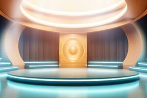 futuristic and clean stage blank center background photo