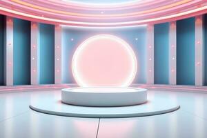 futuristic and clean stage blank center background photo