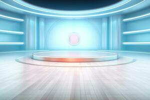 futuristic and clean stage blank center background photo