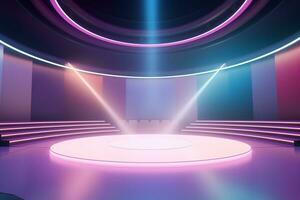 futuristic and clean stage blank center background photo