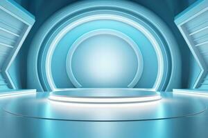 futuristic and clean stage blank center background photo