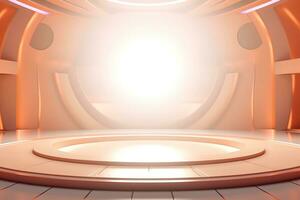 futuristic and clean stage blank center background photo