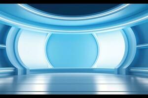 futuristic and clean stage blank center background photo