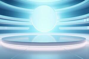 futuristic and clean stage blank center background photo